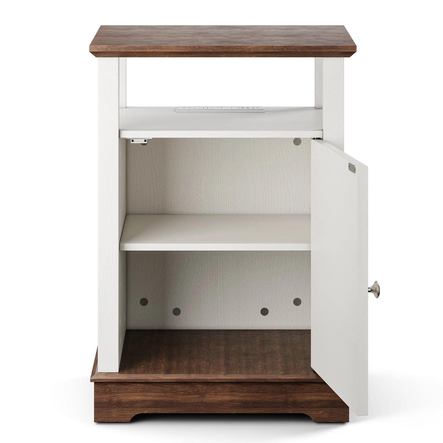 Furgle Rustic Nightstand Farmhouse End Table With Charging