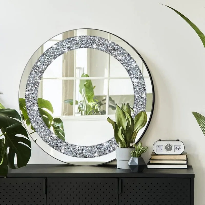 High Concerned Crystal Crush Diamond Mirror Wall Decor