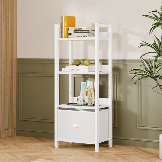 XMSJH Ladder Bookshelf With Removable Drawer And Shelves