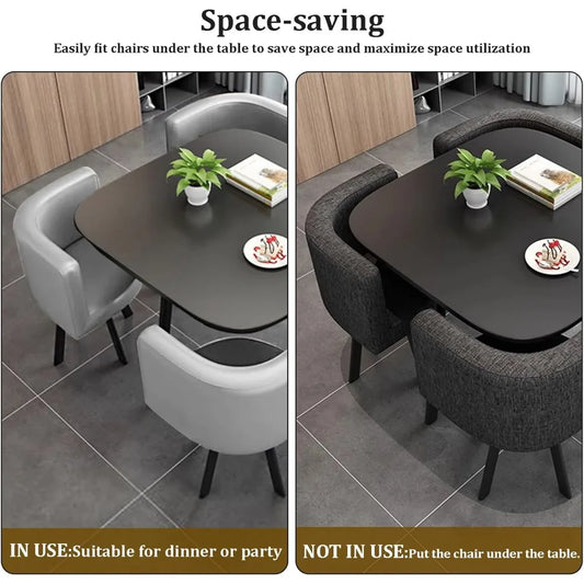 Guangbai Round Dining Table Set With 4 Chairs For Office
