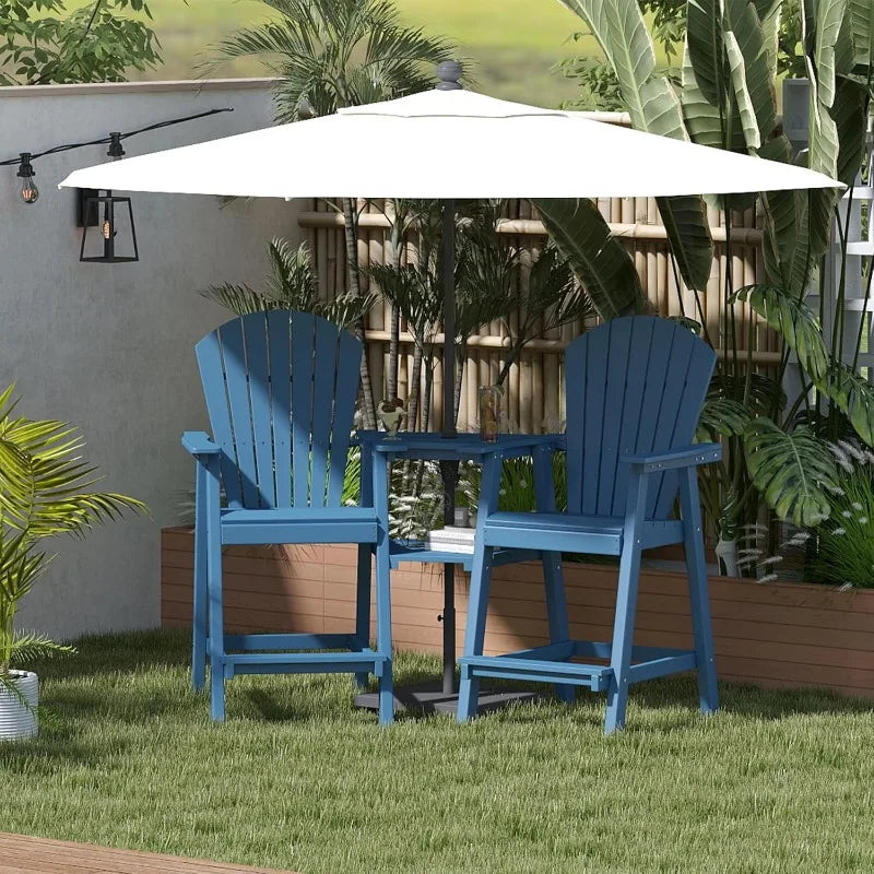 High-concerned Tall Adirondack Chair Set of 2 All Weather HDPE