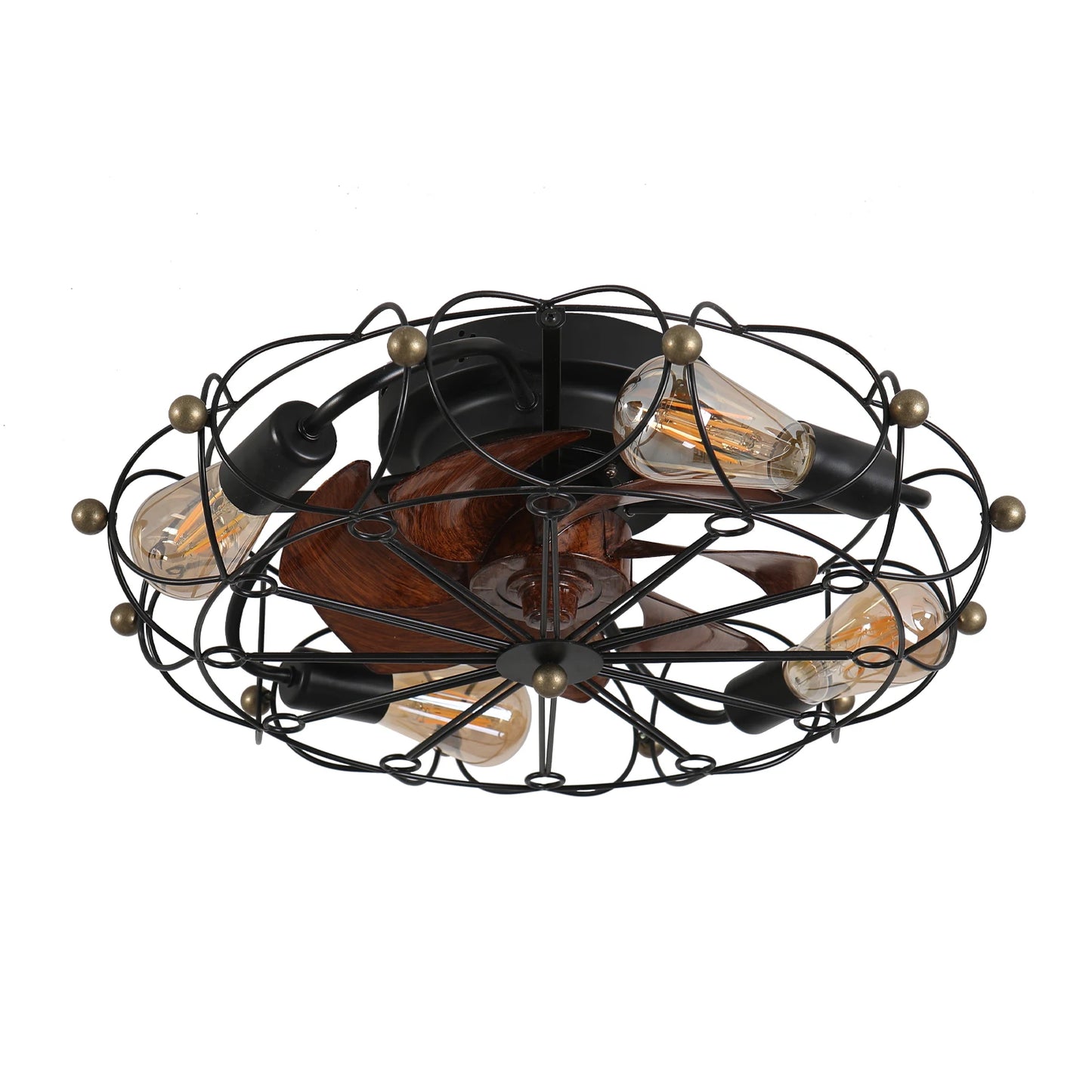 Hign Concerned Low Profile Caged Ceiling Fan Remote Lights