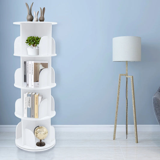 Durable 360 Degree Silent Rotating Corner Bookshelf Stand