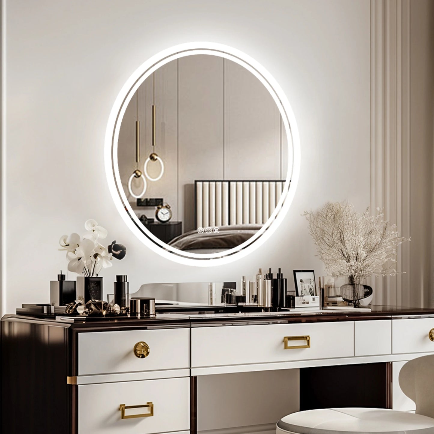 Borwart LED Bathroom Mirror Illuminated Dimmable Antifog
