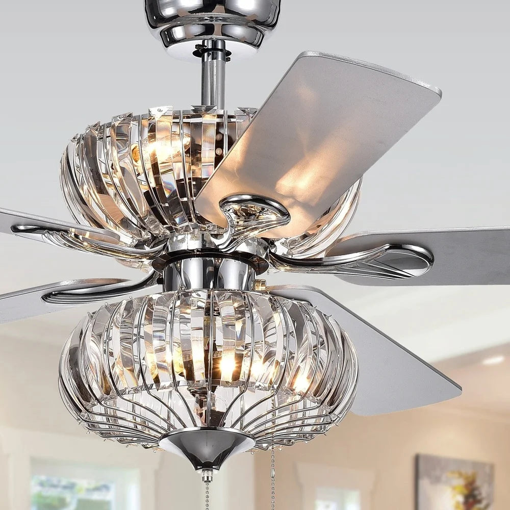 XMSJ Elegant Ceiling Fan With Crystal Lights And Remote