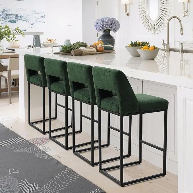 HUANZHUANG Modern Bar Stools Set of 4 with Padded Backs
