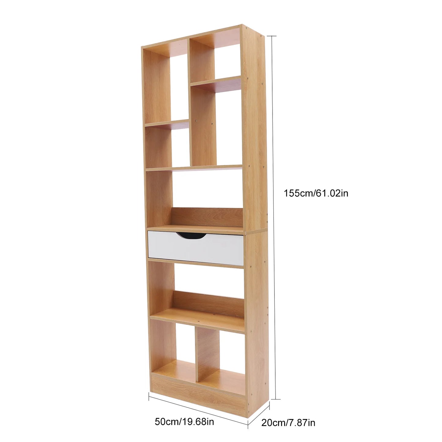 CNCEST Storage Cabinet Bookcase Organizer With Drawer MDF