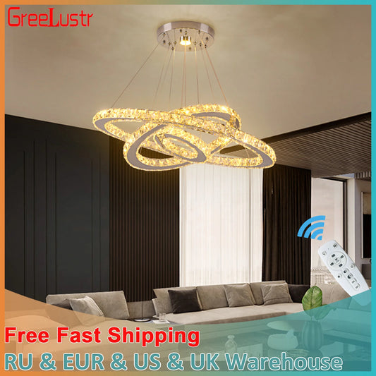 GreeLustr Luxury Crystal Pendant Light Dimmable Chandelier