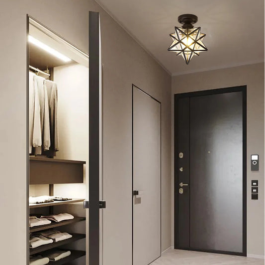 LOYALHEARTDY Star Flush Mount Ceiling Light Modern Minimal