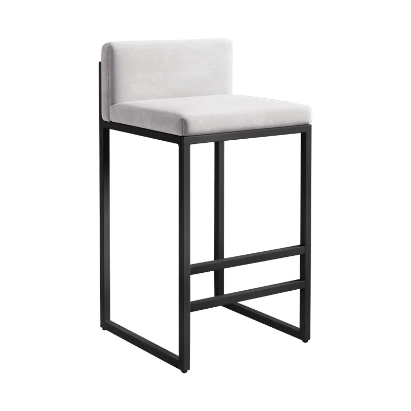 Modern Wrought Iron Counter Stool with Backrest