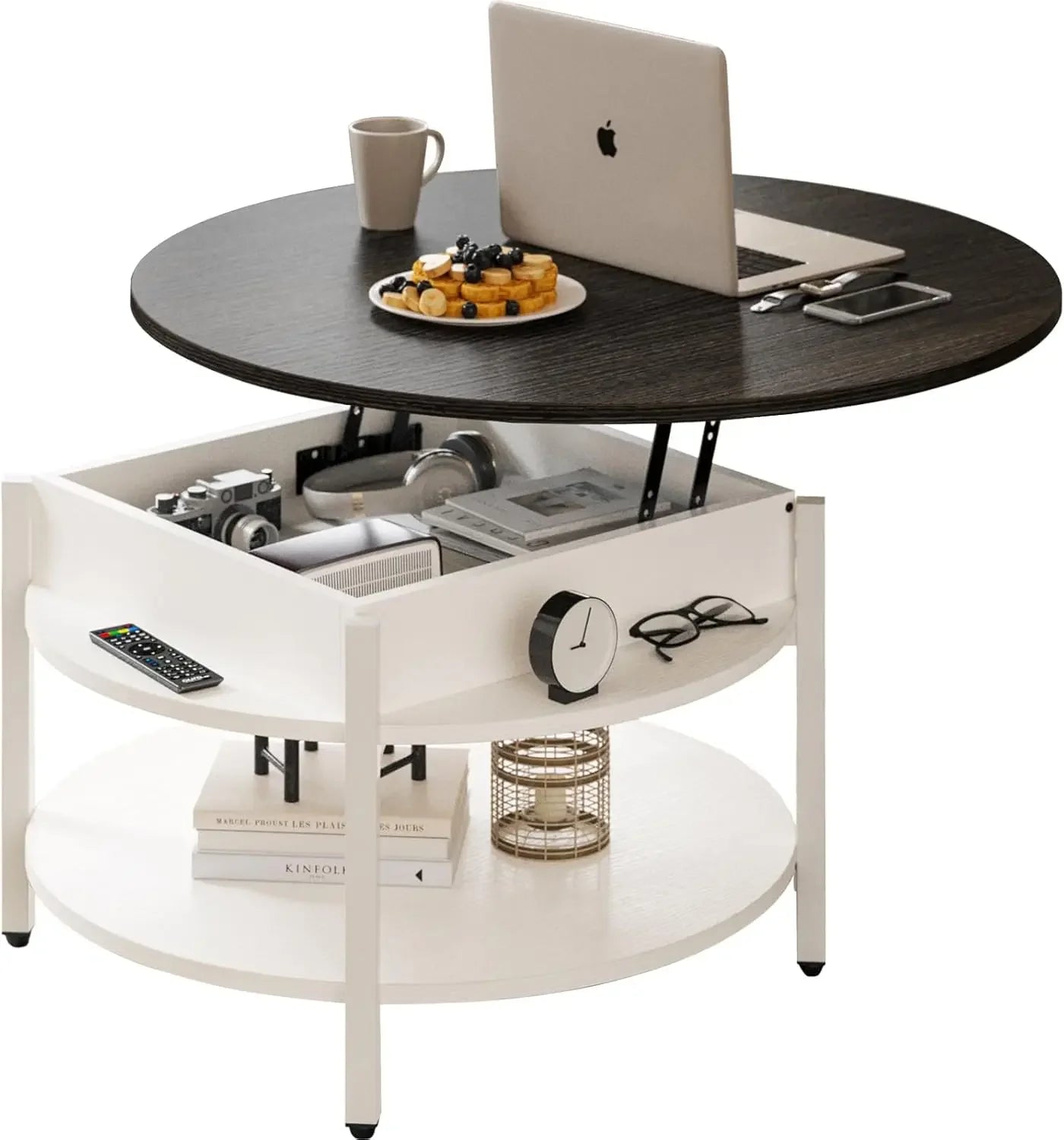 Angduo Round Lift Top Coffee Table With Ample Storage