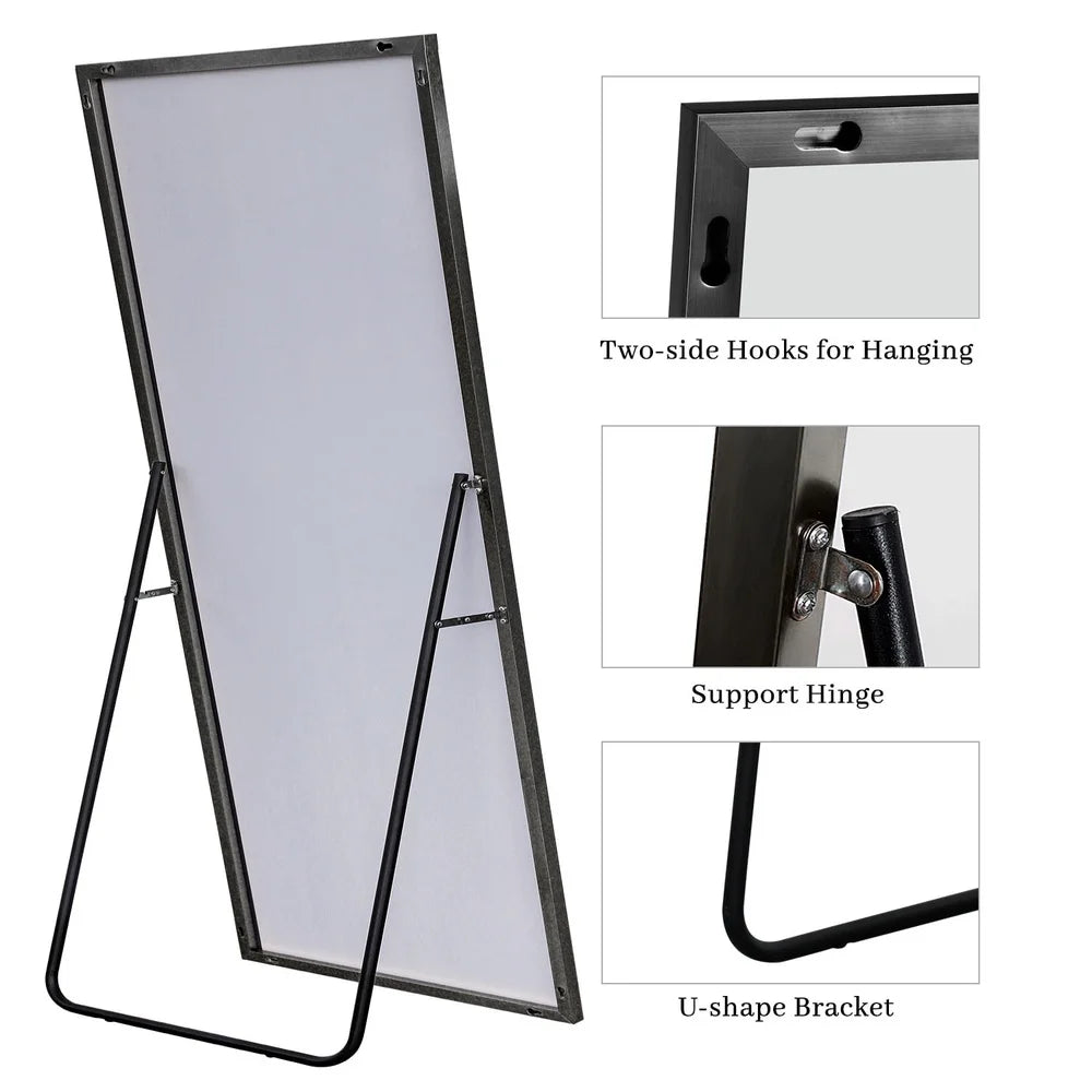 DUTRIEUX Full Length Aluminum Frame Shatterproof Floor and Wall Mirror