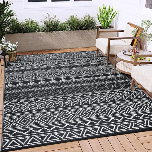 Studyset Outdoor Boho Patio Rug Waterproof And Reversible
