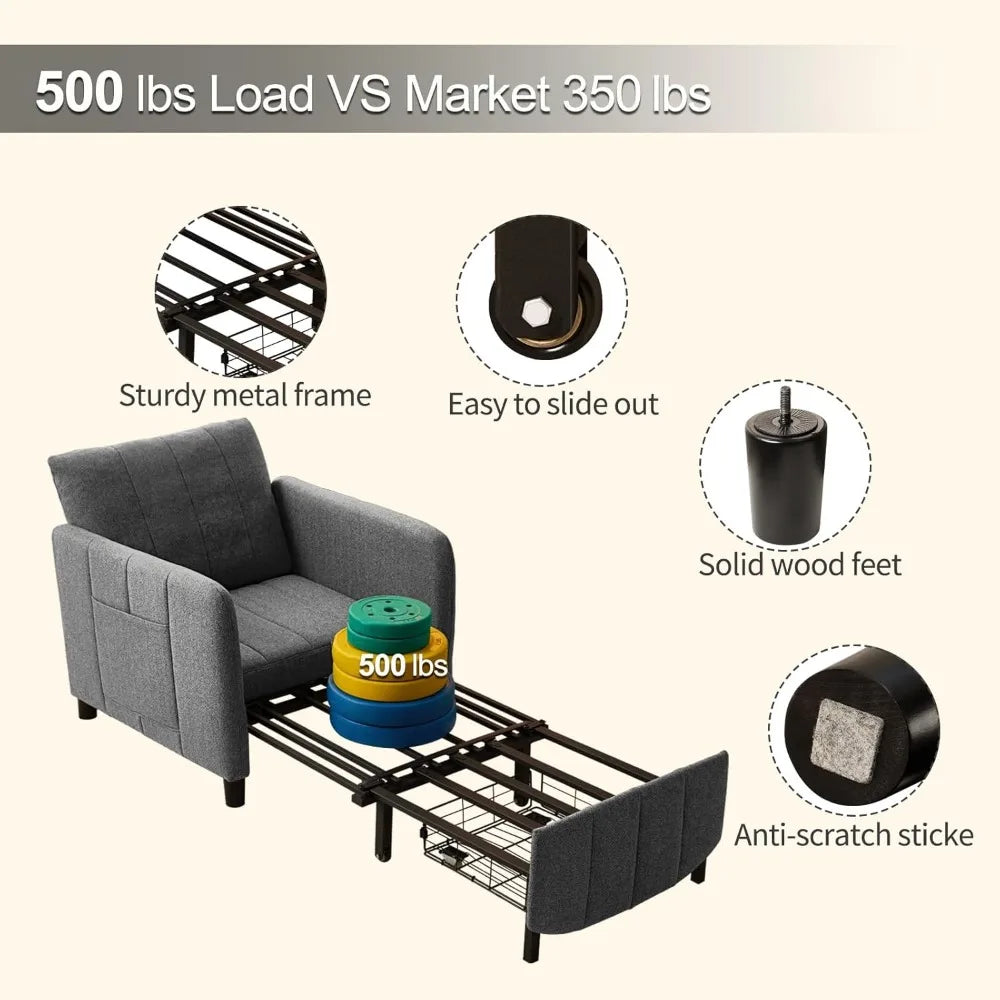 Yanying Sleeper Chair Convertible Sofa Bed 3 In 1 To 4 In 1