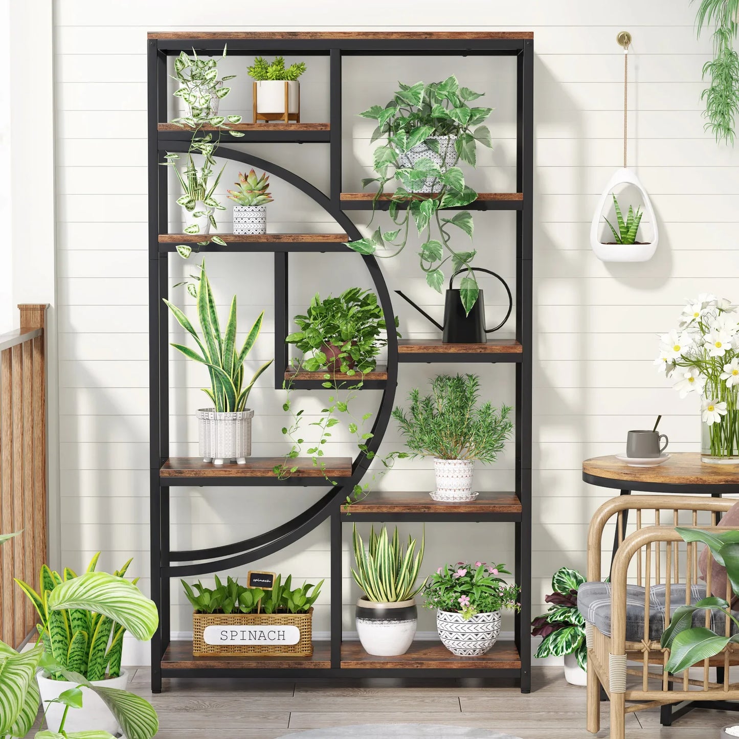 Tribesigns Industrial 5-Tier Etagere Bookcase Freestanding Tall Bookshelf