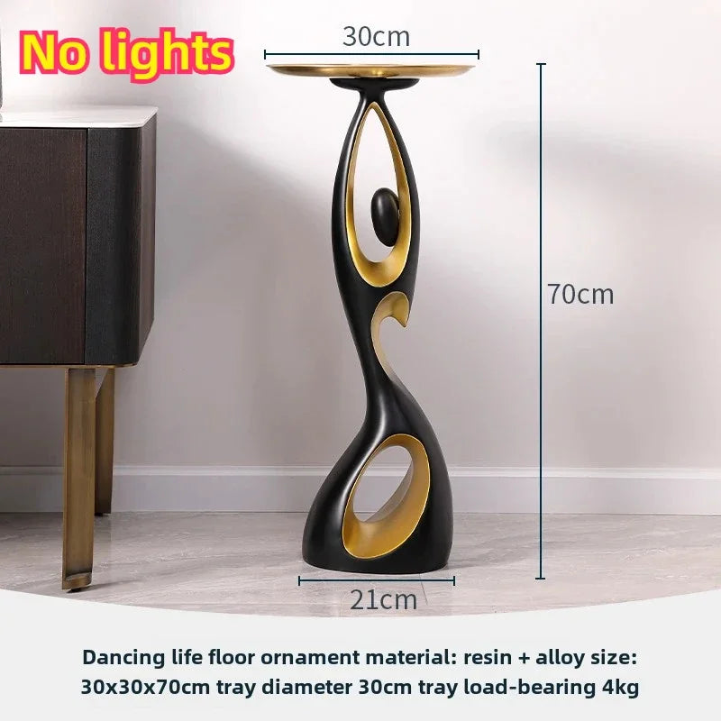 ENERLORD LED Floor Lamp Resin Sculpture Glow Living Room
