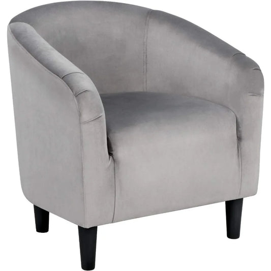 Velvet Barrel Chair With Armrests For Living Room And Bedroom
