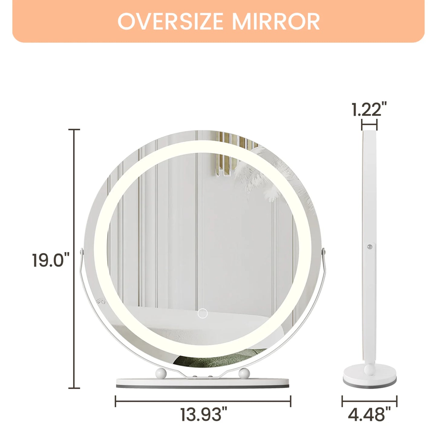 Hign Concerned Vanity Mirror With LED Lights Touch Control