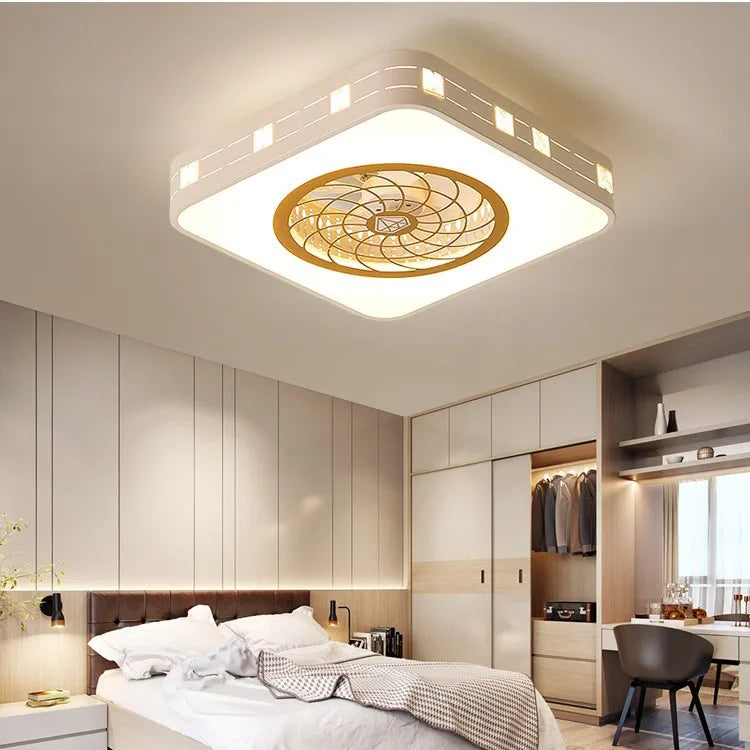 ONEYLTTC Ceiling Fan Lamp With LED Light And Remote Control