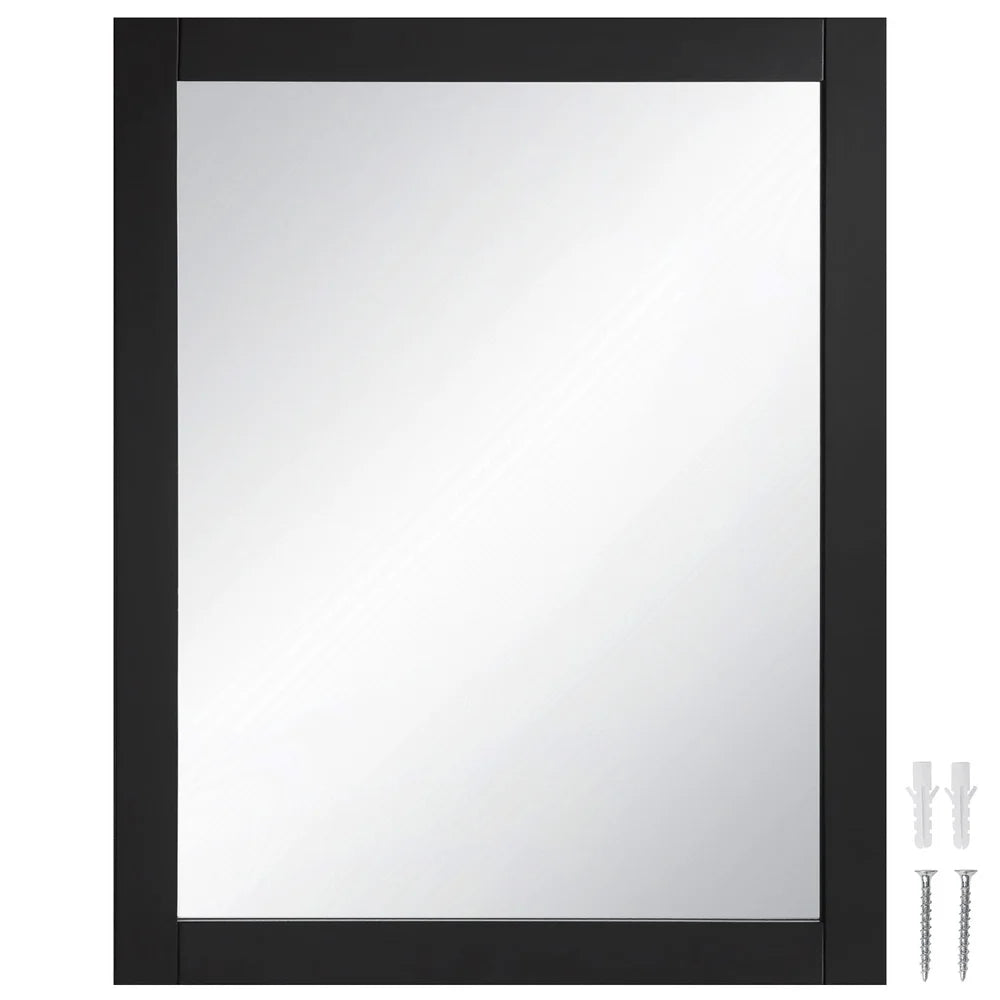 DUTRIEUX Rectangular Wall Accent Mirror Durable Wood Mounting Home Decor