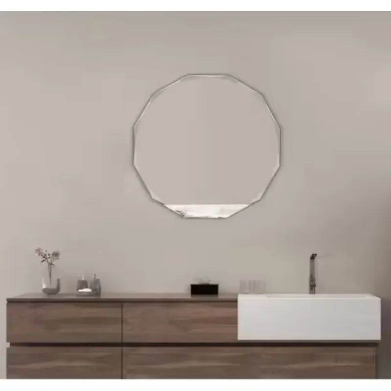 Frameless Round Beveled Edge Decorative Wall Vanity Mirror