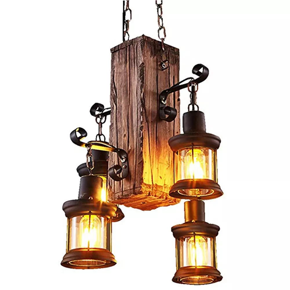 Hignconcerned Wooden Rustic Country Pendant Light Fixture