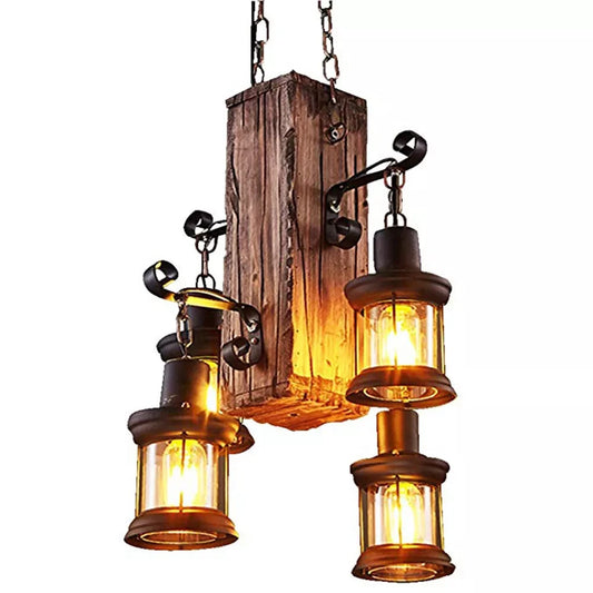 Hignconcerned Wooden Rustic Country Pendant Light Fixture