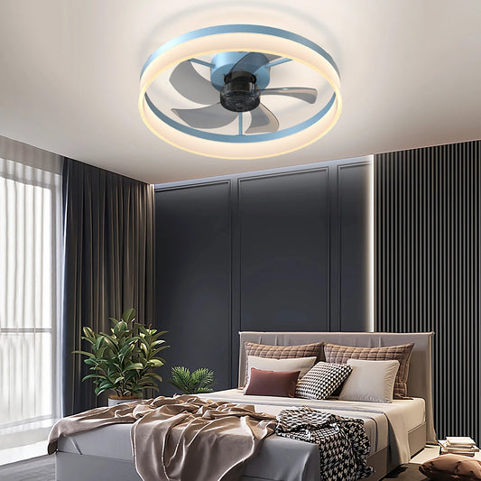 ARLGSITE Modern Ceiling Fan with LED Light 6 Speed Remote