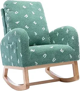 DAFIFY Teddy Rocking Glider Chair Upholstered Wingback