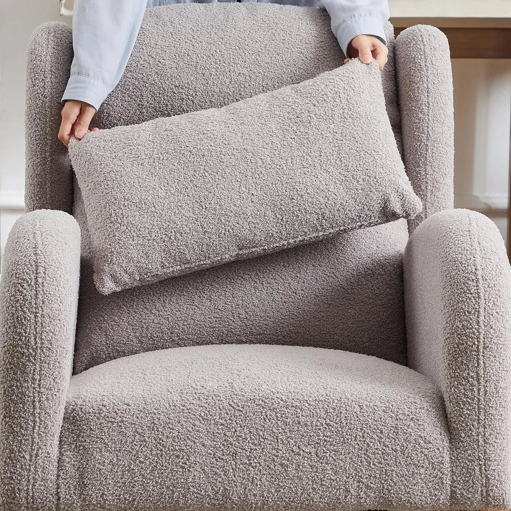 DAFIFY Teddy Rocking Glider Chair Upholstered Wingback
