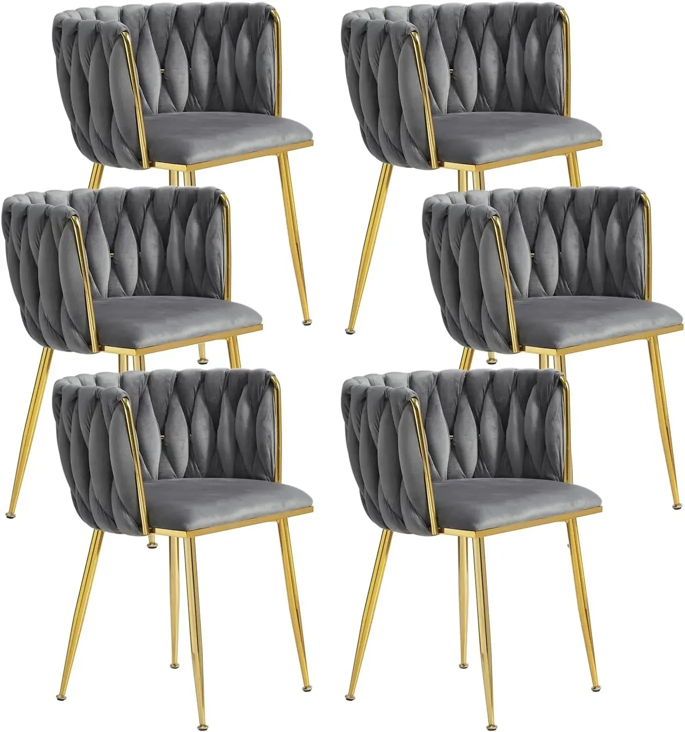 DAFIFY Upholstered Velvet Dining Chairs With Gold Legs
