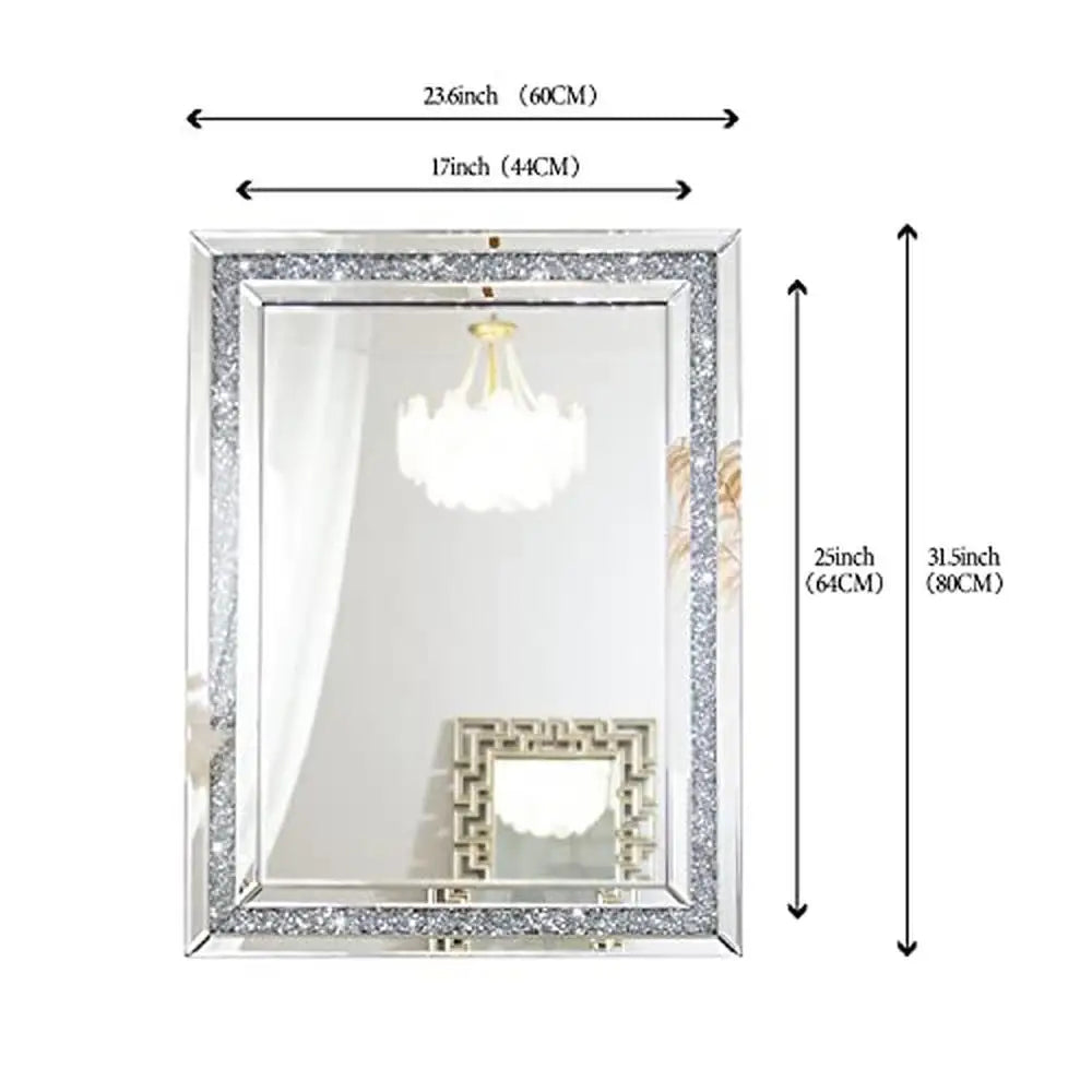 DUTRIEUX Luxury Crushed Diamond Beveled Wall Mirror Decor