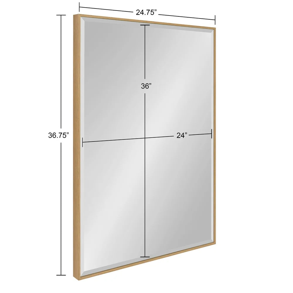 Dutrieux Rhodes Rectangular Beveled Wall Mirror Modern Minimalist Frame