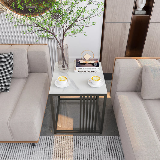 BINGOPAW Solid Marble Coffee Table Modern Minimalist
