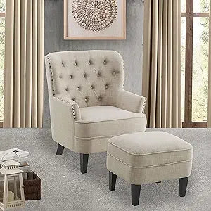 DAFIFY Harris Velvet Upholstered Club Chair Tufted Wingback