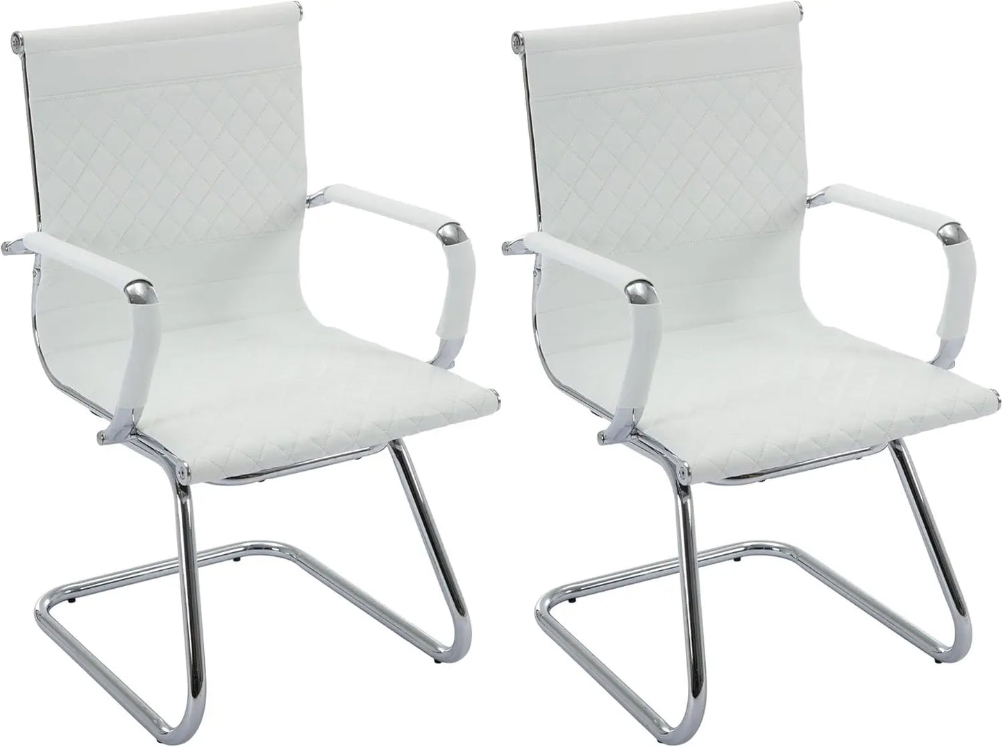 Huanzhuang 4 Office Guest Chairs Rhombic Grid Back Base