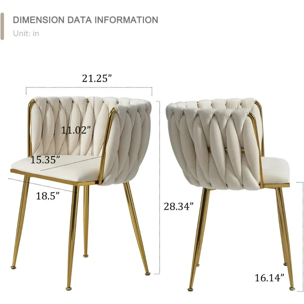 DAFIFY Upholstered Velvet Dining Chairs With Gold Legs