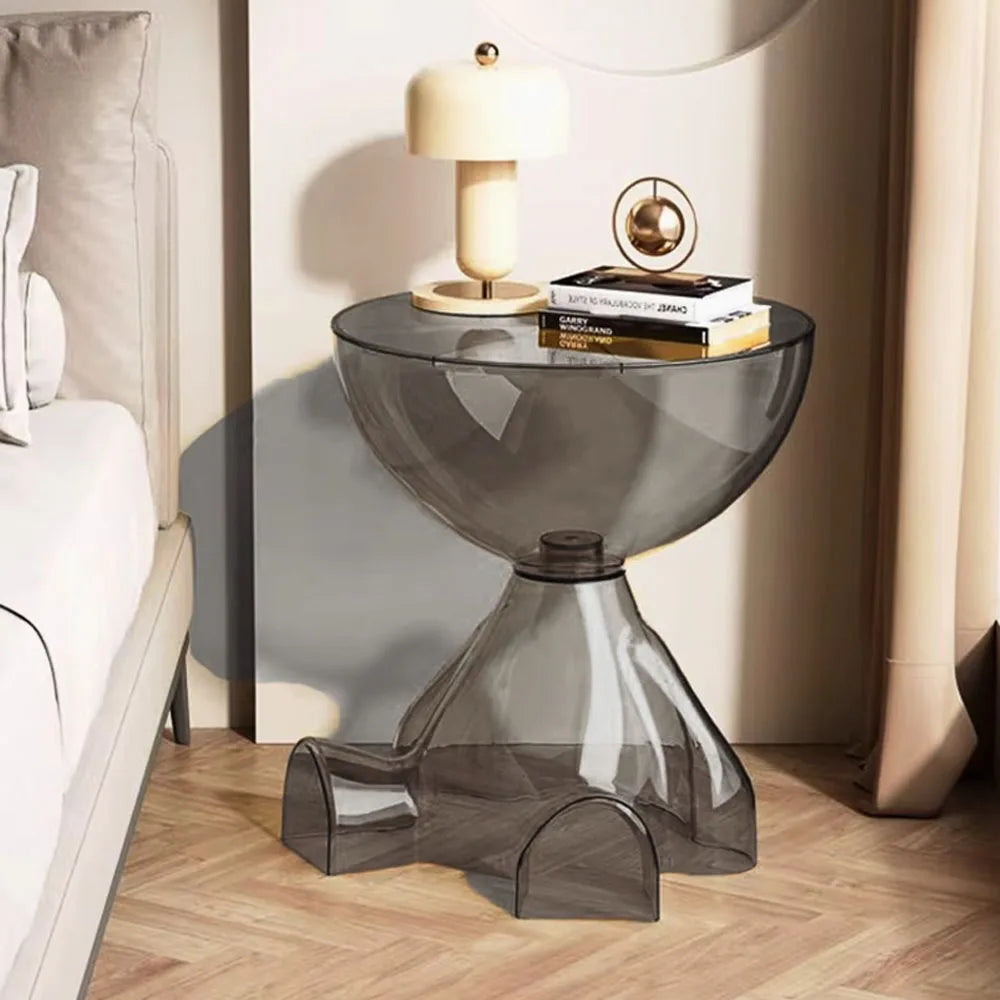 Transparent Round Coffee Table Modern Minimalist Plastic