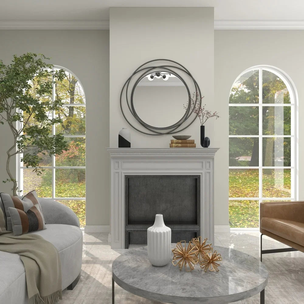 DUTRIEUX Overlapping Ring Metal Wall Mirror Decorative Accent