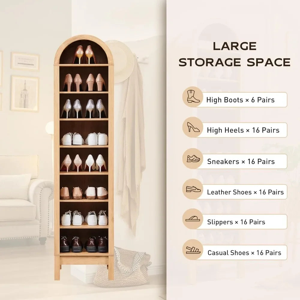 Arched 8 Shelf Bookcase With Storage Modern Farmhouse