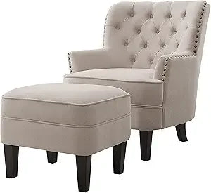 DAFIFY Harris Velvet Upholstered Club Chair Tufted Wingback