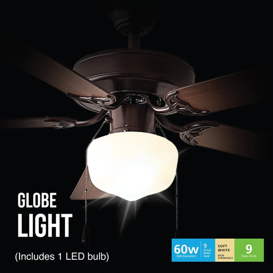 XMSJ Ceiling Fan With Light Kit Reversible Blades Motor