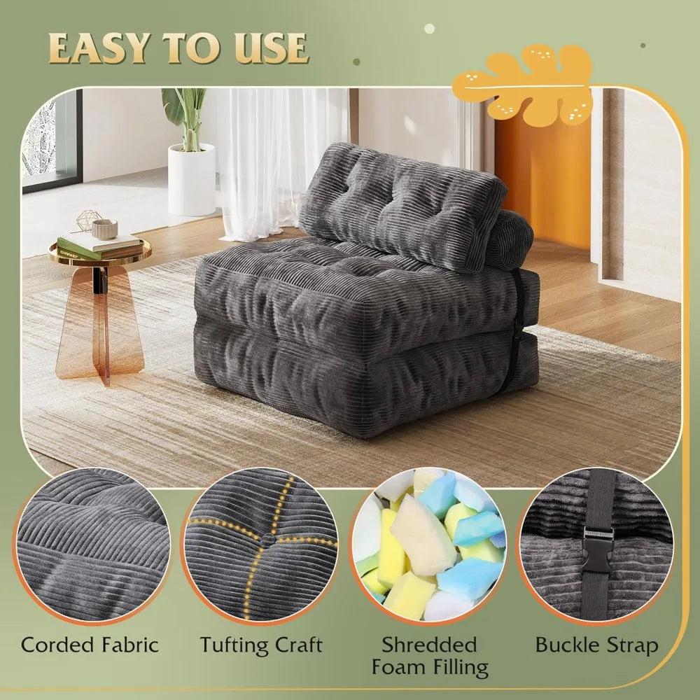 Hign Concerned Bean Bag Chair With Backrest Corduroy Lounge