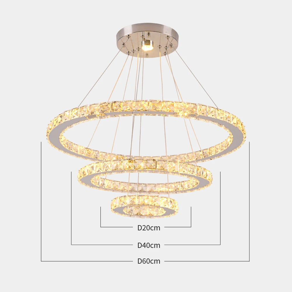 GreeLustr Luxury Crystal Pendant Light Dimmable Chandelier