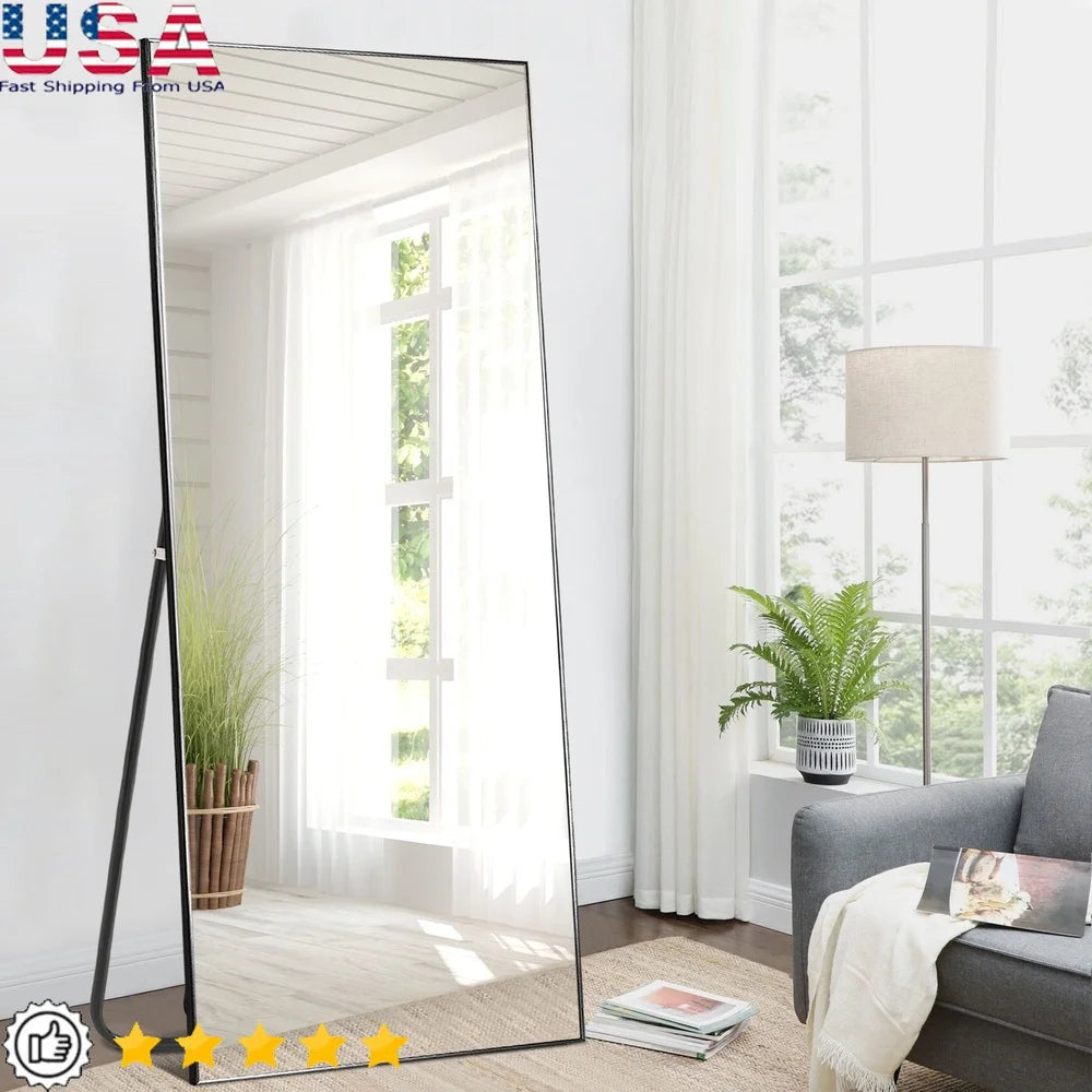 DUTRIEUX Full Length Aluminum Frame Shatterproof Floor and Wall Mirror