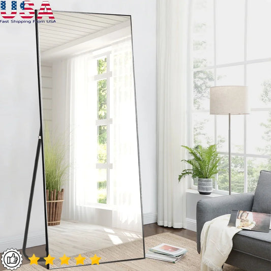 DUTRIEUX Full Length Aluminum Frame Shatterproof Floor and Wall Mirror