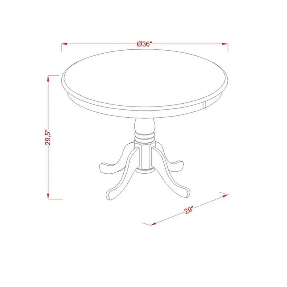 Antique Round Rubber Wood Dining Table