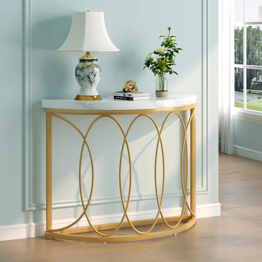 Tribesigns Half Moon Console Table Modern Entryway Decor