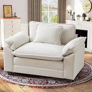 RBXC Oversized Chenille Accent Chair Upholstered Armrests