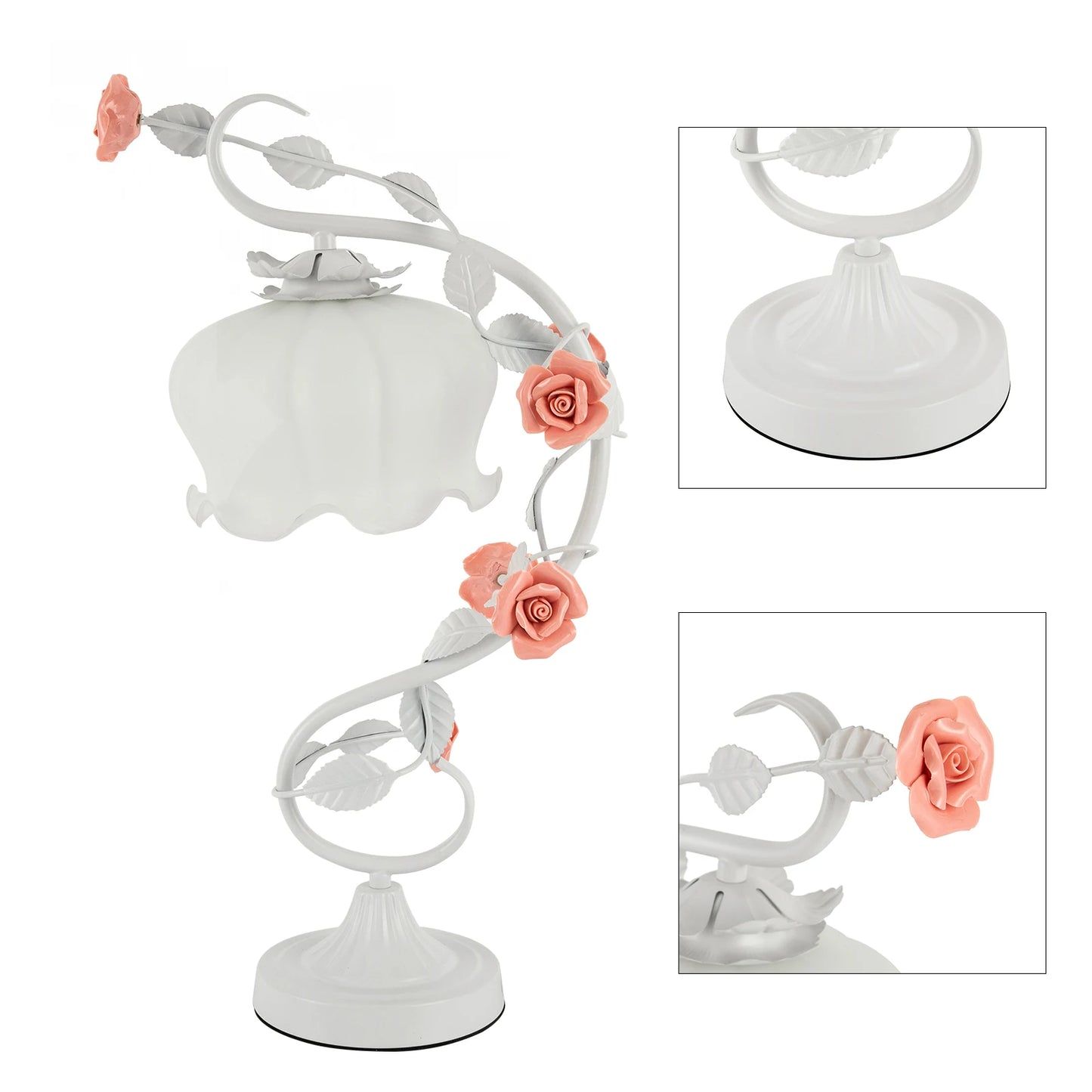 Neet Designs Emporium Flower Glass Bedside Table Lamp